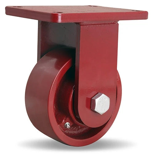 Hamilton Extra Heavy Duty Rigid Caster with 6" x 2 1/2" Metal Wheel with 1" Straight Roller Bearing Hamilton