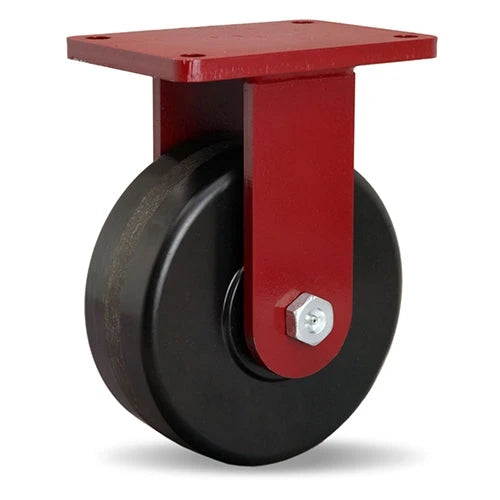 Hamilton Extra Heavy Duty Rigid Caster with 8" x 3" Plastex Phenolic Wheel with 1" Straight Roller Bearing Hamilton