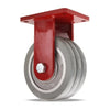 Hamilton Extra Heavy Duty Rigid Caster with 8" x 3" UltraGlide™ (95A) Triple Wheel Grey Tread on Aluminum Core with 3/4" Sealed Precision Ball Bearings CasterHQ
