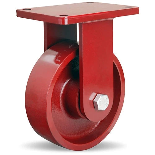 Hamilton Extra Heavy Duty Rigid Caster with 8" x 2 1/2" Metal Wheel with 1" Straight Roller Bearing Hamilton
