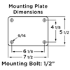 Hamilton R-EHD-FT53FT Extra Heavy-Duty Rigid Caster with 5-inch Double Flange Track Wheel - 4200 lbs Load Capacity - Steel Core - Tapered Roller Bearing Hamilton