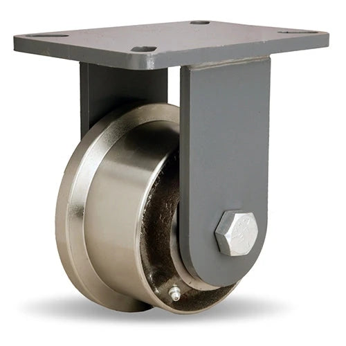 Hamilton R-EHD-FT5FH Extra Heavy Duty Rigid Caster - 5" Forged Steel Single Flange Wheel with 1" Roller Bearings Hamilton