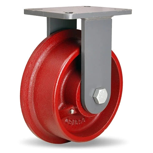 Hamilton Extra Heavy Duty Rigid Caster R-EHD-FT82T with 8-inch Single Flange Track Wheel and 3/4-inch Tapered Roller Bearing - Ideal for Industrial Applications Hamilton