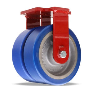 Hamilton Extra Heavy Duty Dual-Wheel Rigid Caster with 10" x 3" Ergo-Glide XT 1" thick Polyurethane (85A) Wheels with 3/4" Sealed Precision Ball Bearings Hamilton