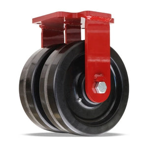 Hamilton R-EHD2-13PH 10" x 3" Plastex Phenolic Dual Wheel Rigid Caster – 4600 lb