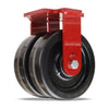 Hamilton Extra Heavy Duty Dual-Wheel Rigid Caster with 10" x 3" Plastex Phenolic Wheels with 1" Straight Roller Bearings Hamilton