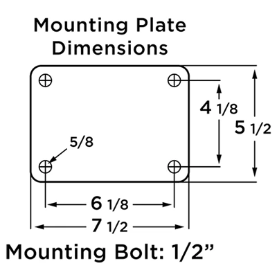 Hamilton Extra Heavy Duty Dual-Wheel Rigid Caster with 6" x 3" Duralast XC® Polyurethane (70D) on Cast Iron Wheels with 3/4" Sealed Precision Ball Bearings - 4,500 lbs Capacity Hamilton