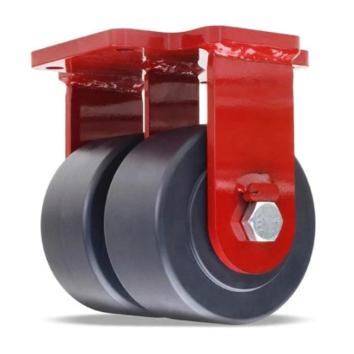 Hamilton Extra Heavy Duty Dual-Wheel Rigid Caster with 6" x 3" Nylast™ High Performance Cast Nylon Wheels with 3/4" Sealed Precision Ball Bearings CasterHQ