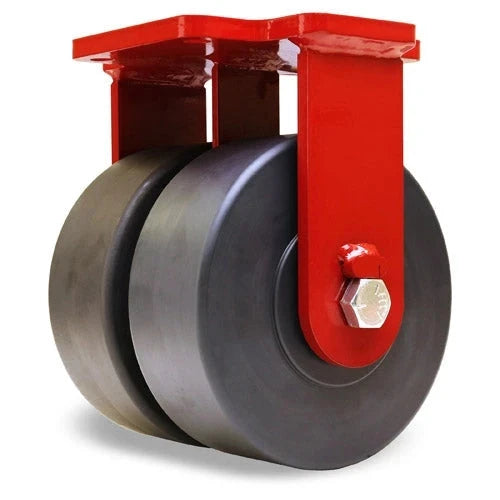 Hamilton Extra Heavy Duty Dual-Wheel Rigid Caster with 8" x 3" Nylast™ High Performance Cast Nylon Wheels with 3/4" Sealed Precision Ball Bearings CasterHQ