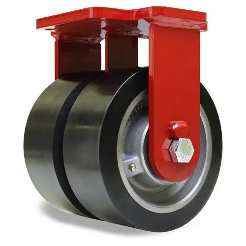 Hamilton R-EHD2-AGV-83GB95: 8"x3" Dual Wheel AGV Caster with DuraGlideAGV Polyurethane & 3/4" Precision Bearings - Extra Heavy Duty -  | CasterHQ