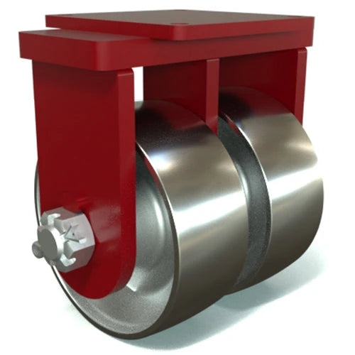 Hamilton Enhanced Maxi-Duty Rigid Caster with Dual 10" x 4" Forged Steel Wheels with 1 1/2" Precision Tapered Roller Bearing Hamilton