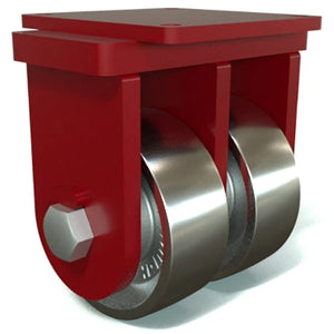 Hamilton Enhanced Maxi-Duty Rigid Caster with Dual 8" x 3" Forged Steel Wheels with 1 1/4" Precision Tapered Roller Bearing Hamilton