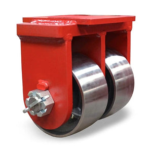 Hamilton Enhanced Maxi-Duty Rigid Caster with Dual 8" x 4" Forged Steel Wheels with 1 1/2" Precision Tapered Roller Bearing Hamilton