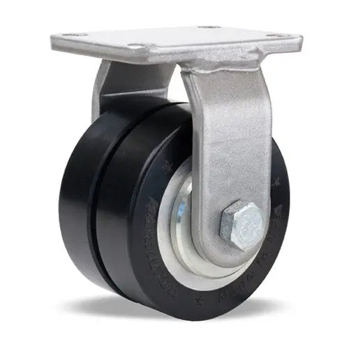 Hamilton Endurance Rigid Caster S-EN-35SWF70D | UltraGlide Twin Wheel & Grey Tread on Aluminum Core -  | CasterHQ