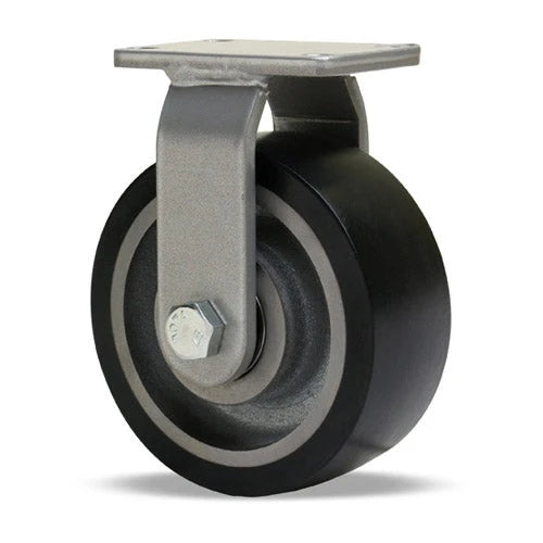 1000 lbs Load Capacity Hamilton Rigid Caster - 5" x 2" Duralast XC Polyurethane on Cast Iron Wheel - 1/2" Sealed Precision Ball Bearings - R-EN-5DB70 Hamilton