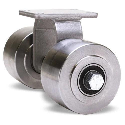 R-EN2-35FSB Hamilton Endurance Dual Wheel Rigid Caster: 3 1/2" x 2" Forged Steel Wheels with Precision Sealed Bearings Hamilton