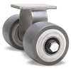Hamilton Endurance Dual Wheel Rigid Caster R-EN2-35GB95 | 3 1/2" x 2" DuraGlide Polyurethane on Aluminum | Heavy-Duty Precision Ball Bearing Hamilton