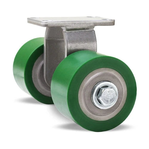 Hamilton Endurance R-EN2-3DB: Dual Wheel Rigid Caster with 3 1/4" Duralast Polyurethane on Cast Iron Wheels - Sealed Precision Bearings Hamilton