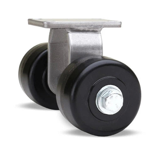 Hamilton R-EN2-3P Endurance Dual Wheel Rigid Caster - 3 1/4" x 2" Plastex Phenolic Wheels with 3/4" Roller Bearing. Hamilton