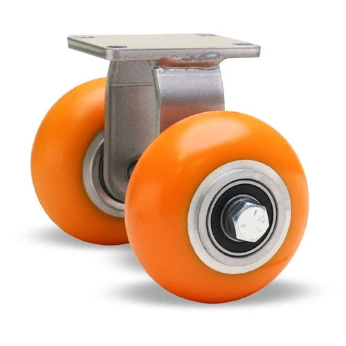Hamilton R-EN2-42EMB Endurance Dual Wheel Rigid Caster: Ergo-Tech Donut Tread Polyurethane (87A) on Aluminum Wheels with Precision Bearing Hamilton