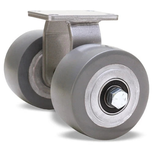 Hamilton Endurance R-EN2-4GB95 Dual Wheel Rigid Caster - 4" x 2" DuraGlide Polyurethane on Cast Iron with 1/2" Precision Ball Bearing Hamilton