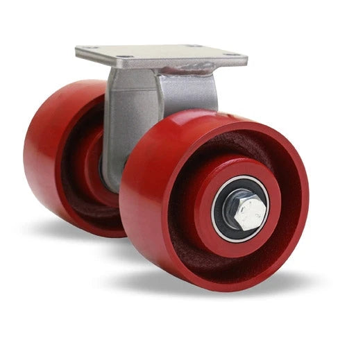 Hamilton 1000 lbs Load Capacity Dual Wheel Rigid Caster - (2) 4"x2" Metal Cast Iron Wheels with 1/2" Sealed Precision Ball Bearing - R-EN2-4MB Endurance Hamilton