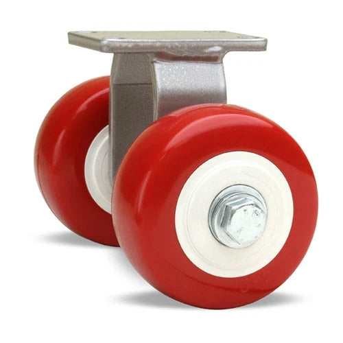 Hamilton Endurance 1000 lbs Load Capacity Rigid Caster - Dual Wheel 4"x2" Poly-Tech with 3/4" Roller Bearing - R-EN2-4NF Hamilton