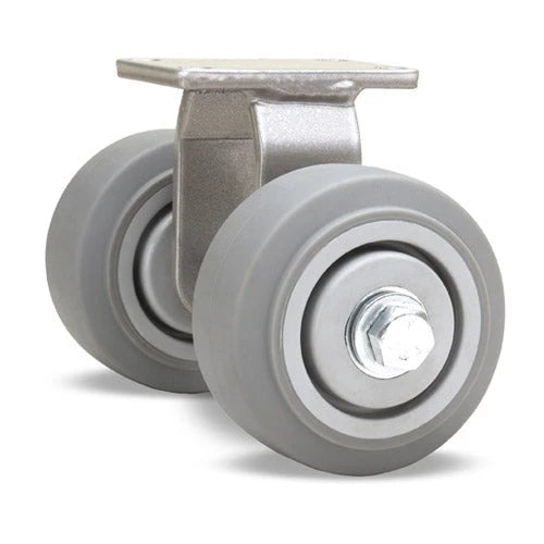 Hamilton Endurance Dual Wheel Rigid Caster - 700 lbs. Load Capacity - (2) 4"x2" VersaTech Wheels with 3/4" Roller Bearing - R-EN2-4TE for E-commerce Hamilton