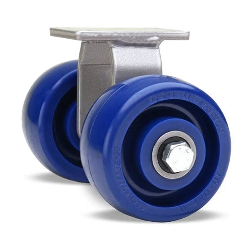 Hamilton Endurance 1000 lbs. Load Capacity Dual Wheel Rigid Caster - (2) 4" x 2" Unilast Solid Poly Wheels with 1/2" Sealed Precision Ball Bearing Hamilton