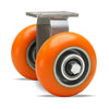 Hamilton 5" Dual Wheel Rigid Caster - 1000 lbs Load Capacity - Ergo-Tech Donut Tread Polyurethane (87A) on Aluminum - 1/2" Sealed Precision Bearing Hamilton
