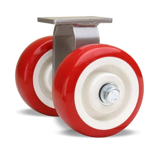 Hamilton 5" x 2" Dual Poly-Tech Wheel Rigid Caster - R-EN2-5NF with 3/4" Roller Bearing for Endurance Hamilton