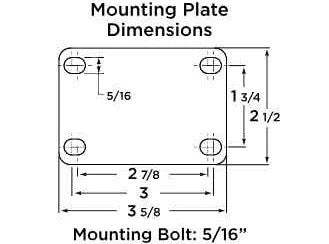 Hamilton 1000 lbs. Load Capacity Dual Wheel Rigid Caster - 5"x2" ErgoGlide Polyurethane on Aluminum Wheels, 1/2" Sealed Precision Ball Bearing - R-EN2-5SPB Hamilton