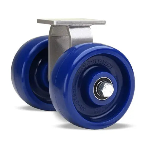 5" x 2" Dual Wheel Rigid Caster - Hamilton Endurance with Unilast Solid Poly Wheels & 1/2" Sealed Precision Ball Bearing -  | CasterHQ