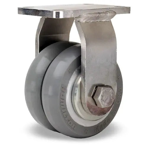 Hamilton Endurance R-ENS-35SWC95: Stainless Rigid Caster with UltraGlide Twin Wheel & Sealed Ball Bearings -  | CasterHQ