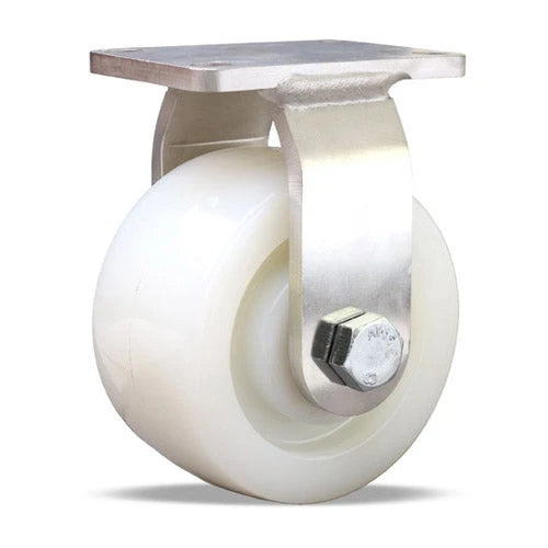 R-ENS-4WNSB Hamilton Endurance Rigid Caster - 4" x 2" White Nylon Wheel with 1/2" Stainless Steel Bearings Hamilton