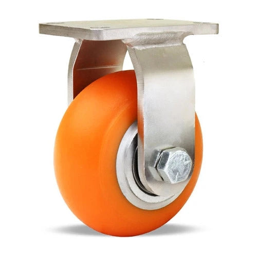 Hamilton Endurance R-ENS-52EMB - 5" Stainless Steel Rigid Caster with Ergo-Tech Polyurethane Tread on Aluminum Wheel - Industrial Strength with Precision Ball Bearing Hamilton