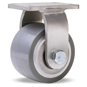 Hamilton R-ENS2-35GSB95 Dual Wheel Rigid Caster - 600lbs Capacity, 3 1/2" x 2" DuraGlide Polyurethane on Aluminum Wheels with Stainless Steel Bearings Hamilton