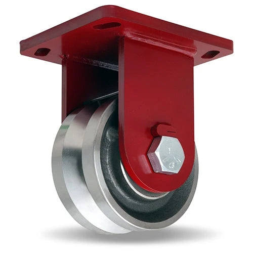 Hamilton R-EPSD-63FVH Enhanced Precision Super Duty Rigid Caster - 6" x 3" Forged Steel V-Grooved Wheel with 1 1/2" Bearing Hamilton