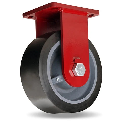 Hamilton 12" DuraGlide-AGV Polyurethane Rigid Caster - 5500 lbs Load Capacity - Enhanced Precision Duty with 1" Sealed Ball Bearing on Forged Steel - R-EPSD-AGV-124GB95 Hamilton