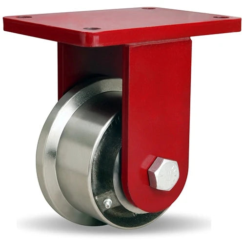 R-EPSD-FT5FT Hamilton Enhanced Precision Super Duty Rigid Caster - 5" x 2 1/16" Forged Steel Single Flange Track Wheel with 1" Precision Tapered Roller Bearings for Heavy-Duty Industrial Use Hamilton