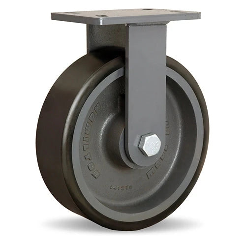Hamilton Extended Service Rigid Caster with 10" x 3" Duralast XC Polyurethane (70D) on Cast Iron Wheel with 3/4" Sealed Precision Ball Bearings Hamilton