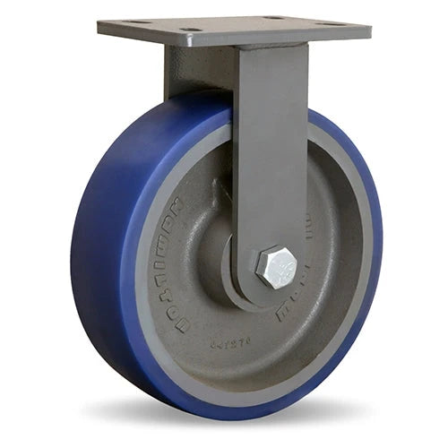 Hamilton Extended Service Rigid Caster with 10" x 3" Ergo-Glide Polyurethane (85A) on Cast Iron Wheel with 3/4" Sealed Precision Ball Bearings Hamilton