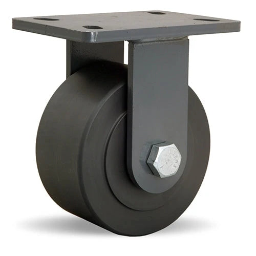 Hamilton Extended Service Rigid Caster with 6" x 3" Nylast High Performance Cast Nylon Wheel with 3/4" Sealed Precision Ball Bearings Hamilton