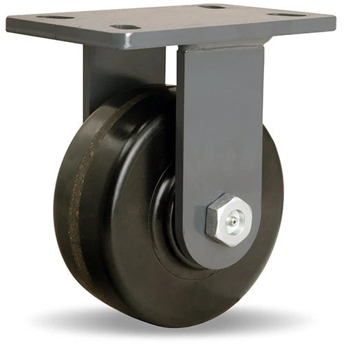 Hamilton Extended Service Rigid Caster with 6" x 2 1/2" Plastex Phenolic Wheel with 1" Straight Roller Bearing Hamilton