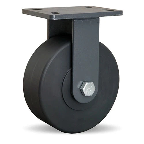 Hamilton Extended Service Rigid Caster with 8" x 3" Nylast High Performance Cast Nylon Wheel with 3/4" Sealed Precision Ball Bearings Hamilton