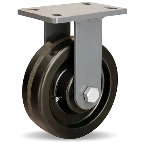 Hamilton Extended Service Rigid  Caster with 8" x 2 1/2" Plastex Phenolic Wheel with 1" Straight Roller Bearing Hamilton
