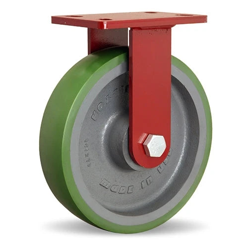 Hamilton ForgeMaster Rigid Caster with 10" x 2 1/2" Duralast Polyurethane (95A) on Cast Iron Wheel with 3/4" Sealed Precision Ball Bearings Hamilton