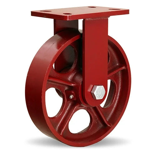 Hamilton ForgeMaster Rigid Caster with 10" x 2 1/2" Metal Wheel with 1" Straight Roller Bearing Hamilton