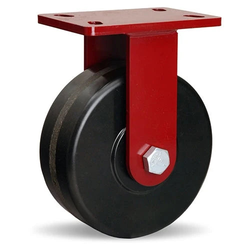 Hamilton ForgeMaster Rigid Caster with 8" x 3" Plastex Phenolic Wheel with 1" Straight Roller Bearing Hamilton
