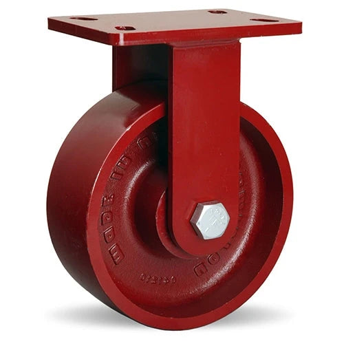 Hamilton ForgeMaster Rigid Caster with 8" x 2 1/2" Metal Wheel with 1" Straight Roller Bearing Hamilton